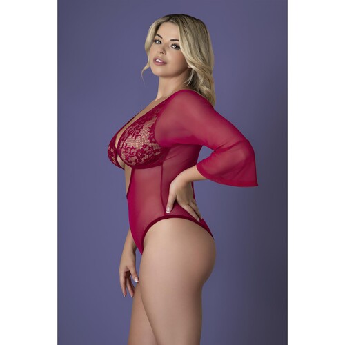 Black Cherry  3/4 Sleeve Playsuit queen back