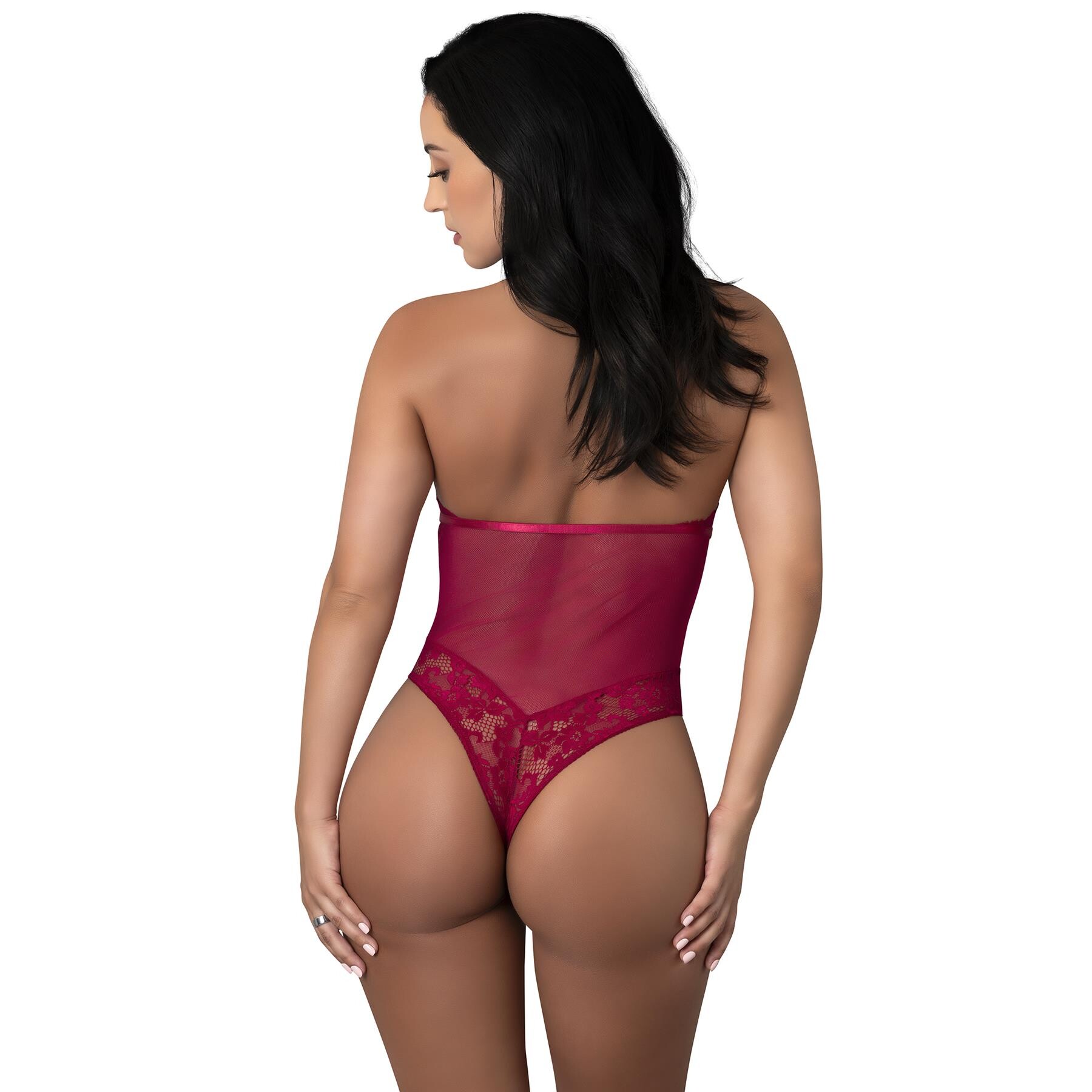 Black Cherry  Halter Teddy back