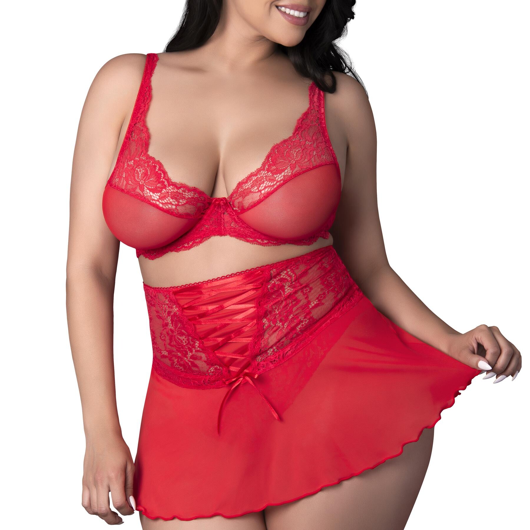 Sugar High Bralette, Cincher Skirt & Thong Set queen front cropped