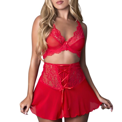 Sugar High Bralette, Cincher Skirt & Thong Set front cropped