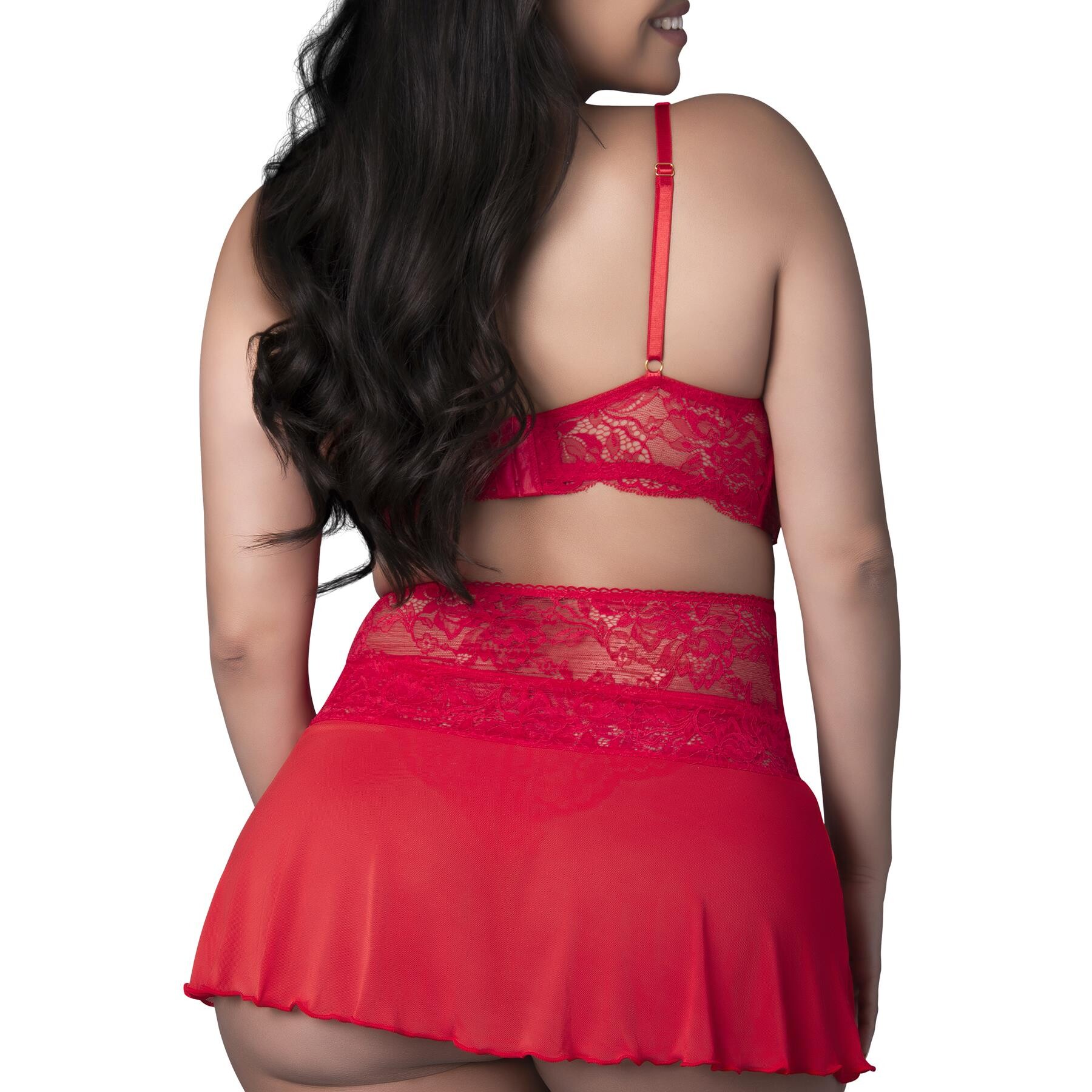 Sugar High Bralette, Cincher Skirt & Thong Set queen back cropped