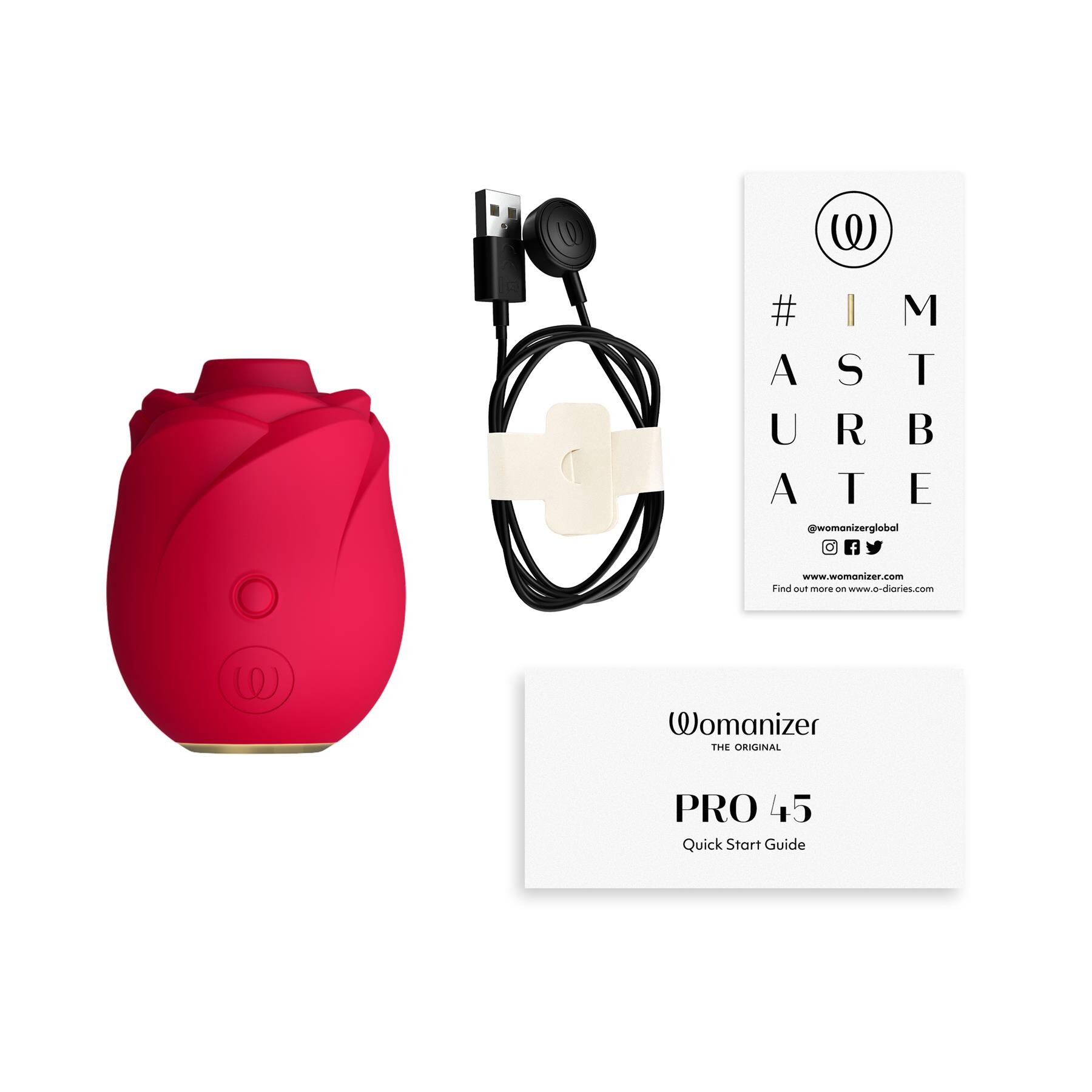 Womanizer Pleasure Air Rose - Components in Box