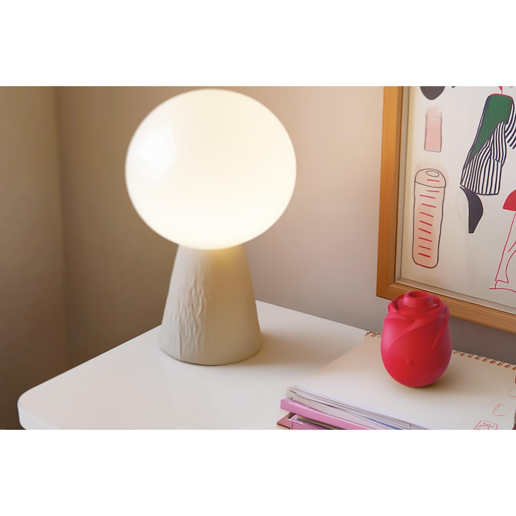 Womanizer Pleasure Air Rose - Lifestyle Shot - Beside Lamp