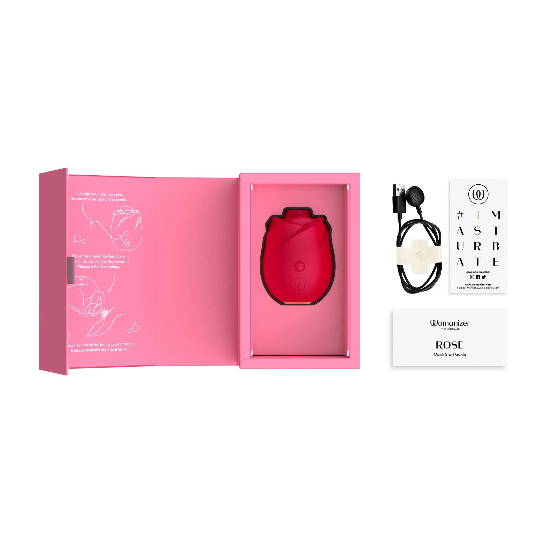Womanizer Pleasure Air Rose - Open Box with Components