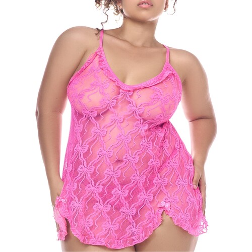 Tied with Desire : Babydoll with matching panty queen size Close Up front view