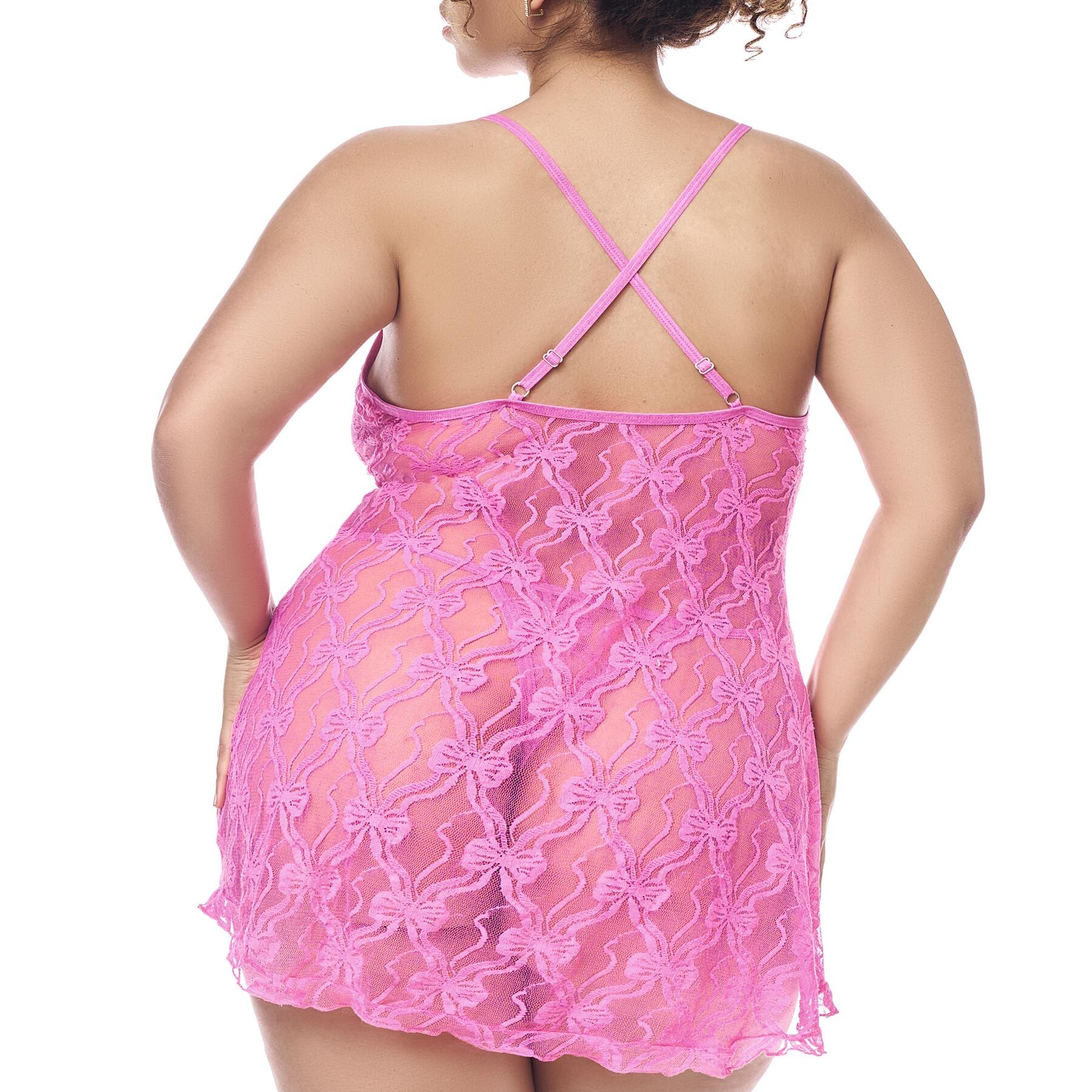 Tied with Desire : Babydoll with matching panty queen size Close Up back view