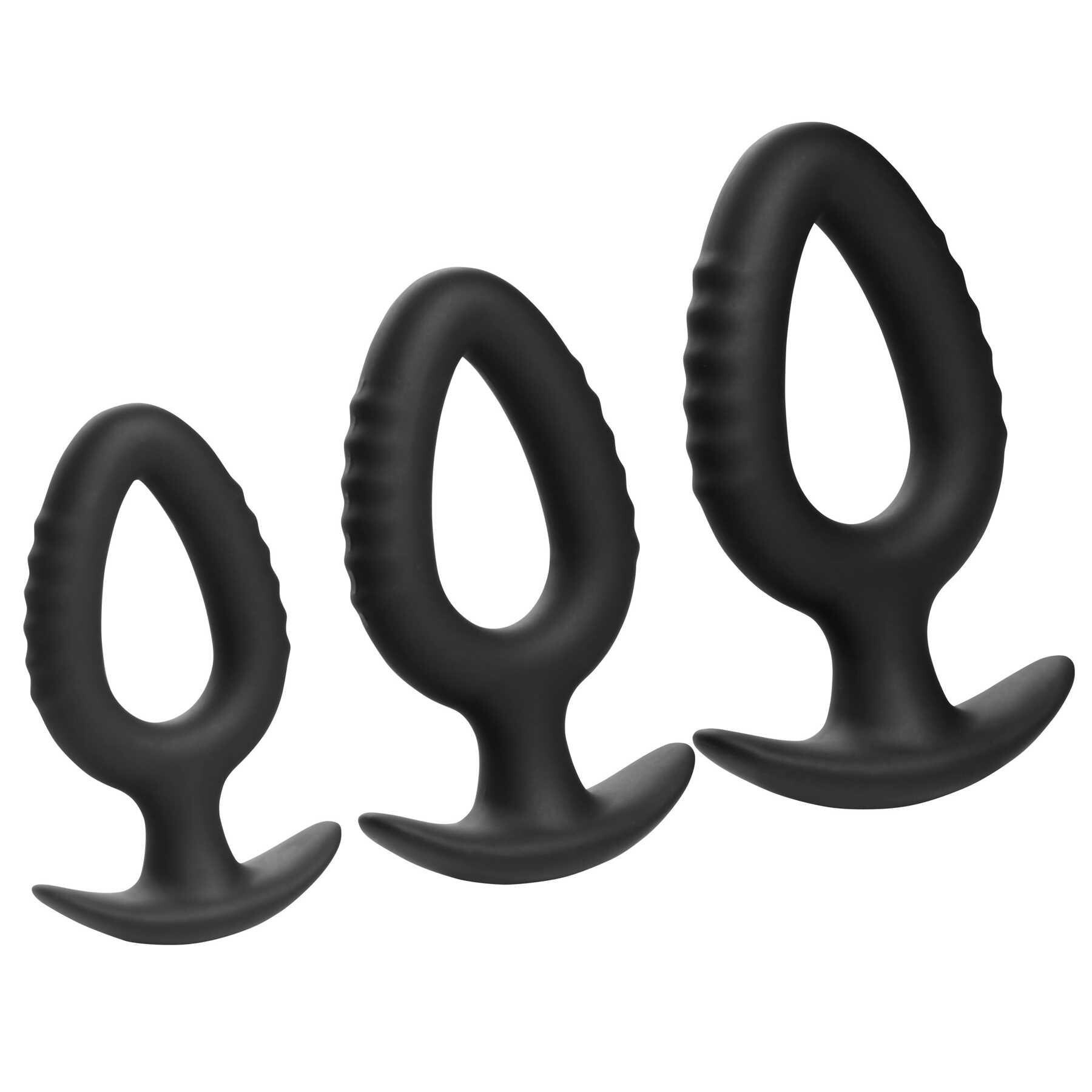 Pop Plugs 3 Piece Hollow Silicone Anal Trainer Set