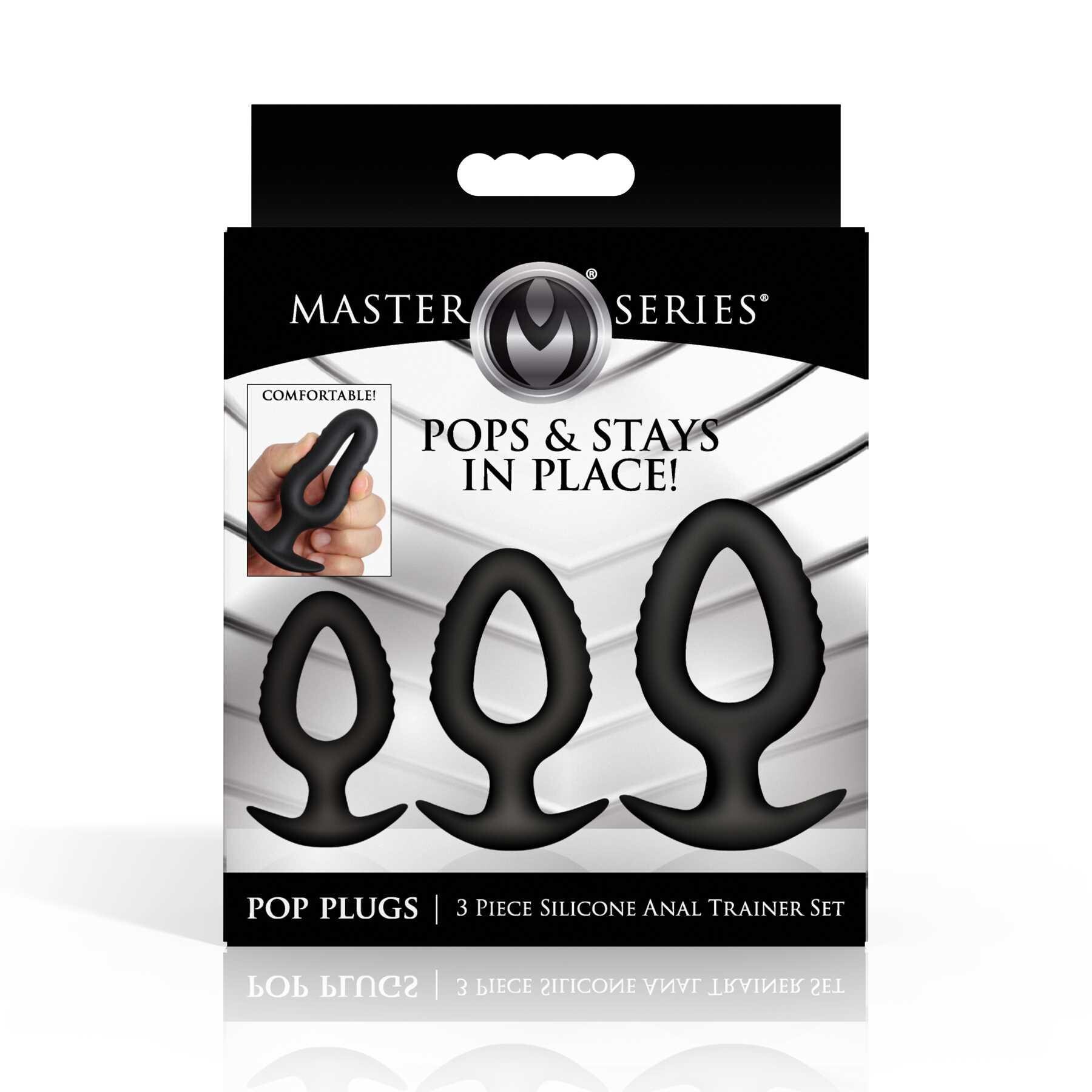 Pop Plugs 3 Piece Hollow Silicone Anal Trainer Set packaging