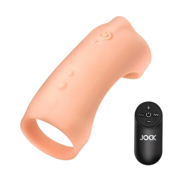 Vibrating Silicone Penis Sleeve with Remote white