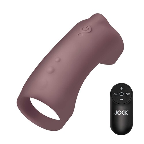 Vibrating Silicone Penis Sleeve with Remote brown