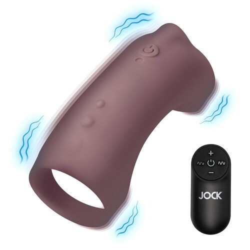 Vibrating Silicone Penis Sleeve with Remote brown vibrating