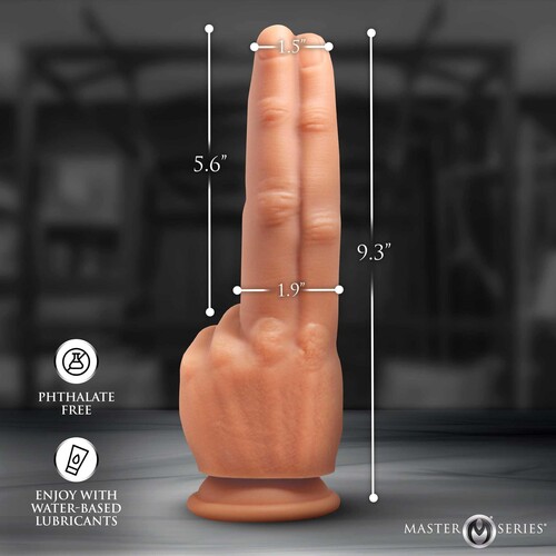 The Pleaser Double Finger Silicone Dildo specs