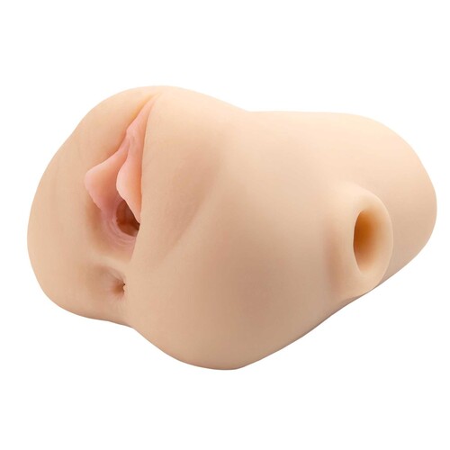 PDX Plus Double Pounder Vibrating Squeeze Stroker white