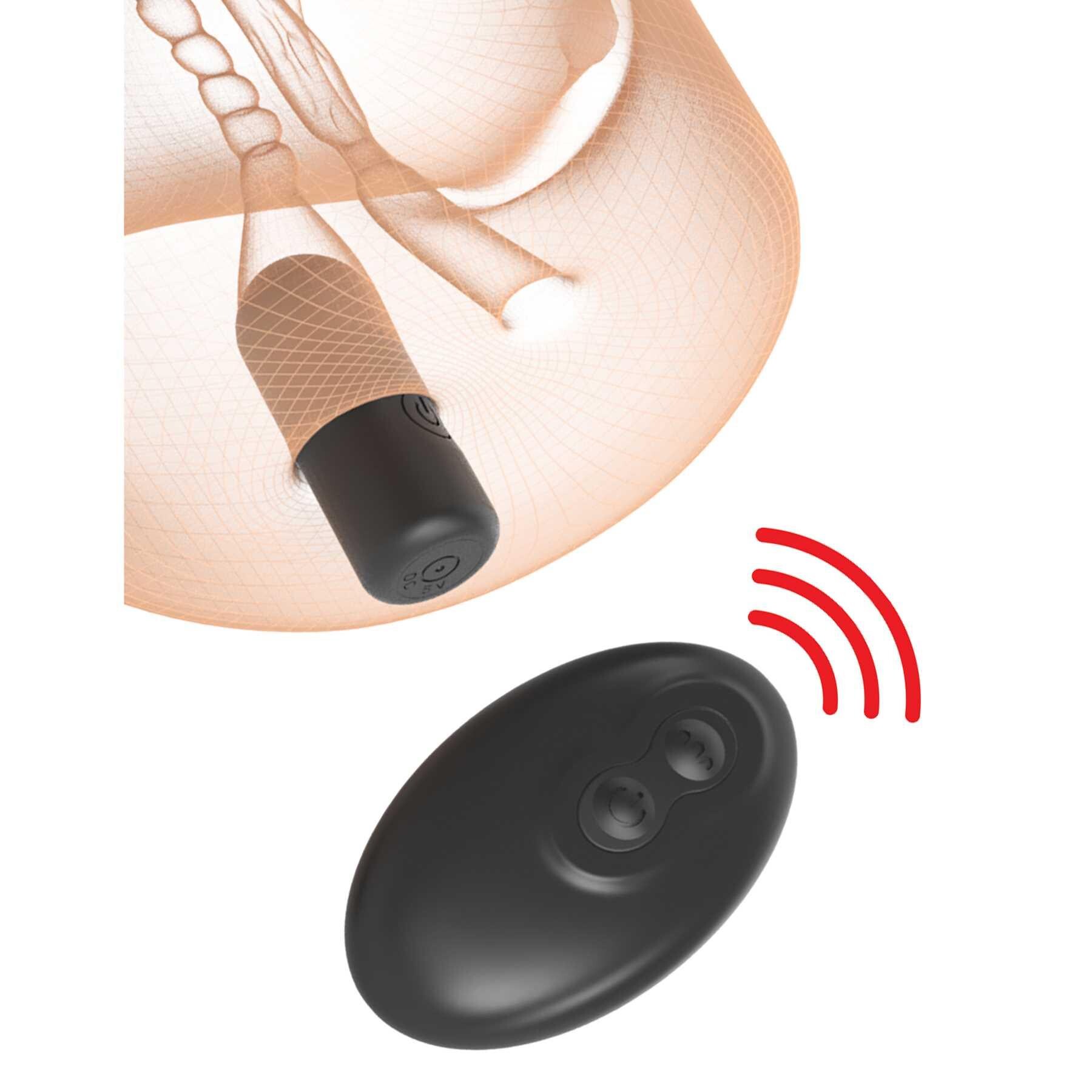 PDX Plus Double Pounder Vibrating Squeeze Stroker white