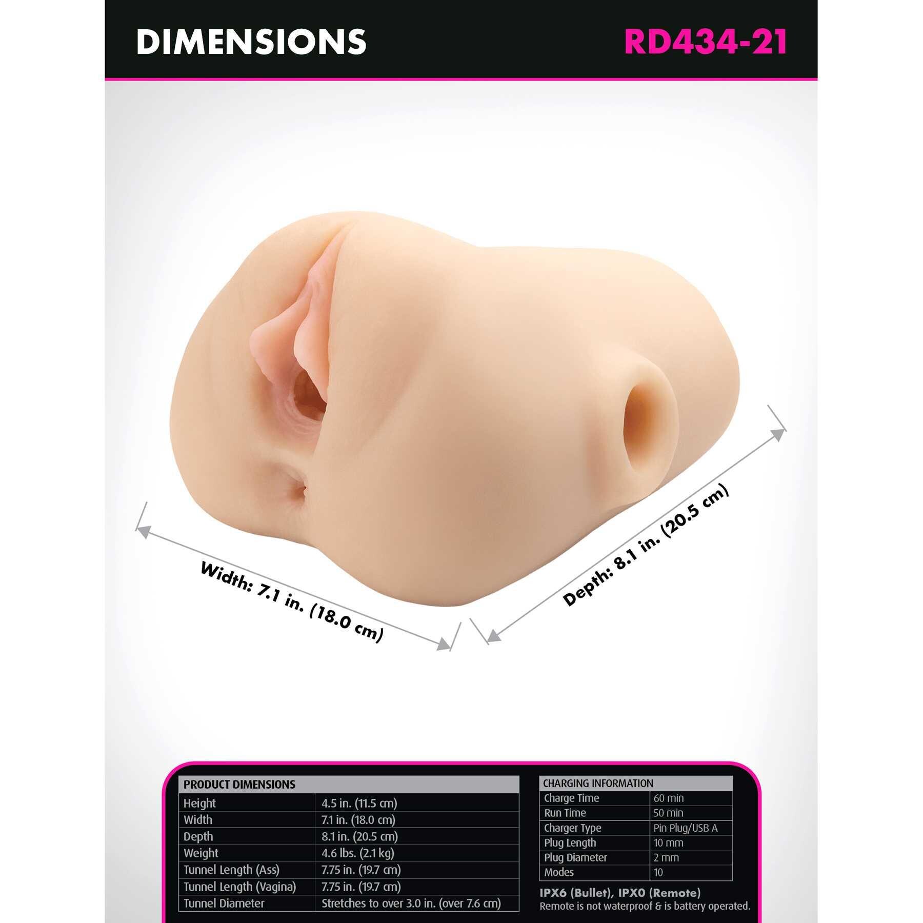 PDX Plus Double Pounder Vibrating Squeeze Stroker white