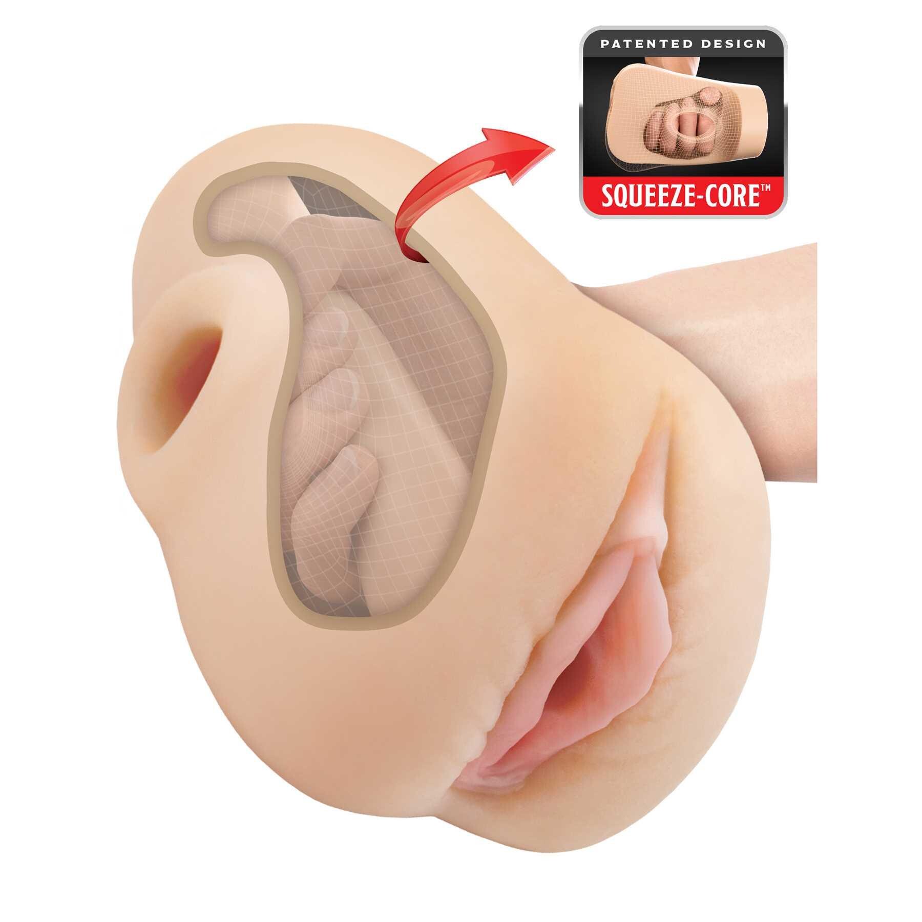 PDX Plus Pussy Pounder Squeeze Stroker white demonstration