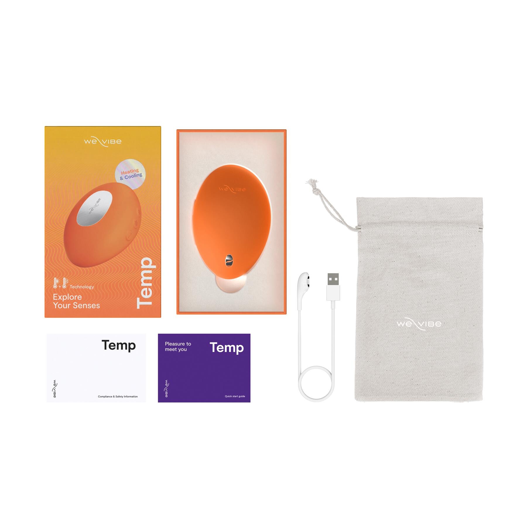 We Vibe Temp - Open Box with All Components - Orange