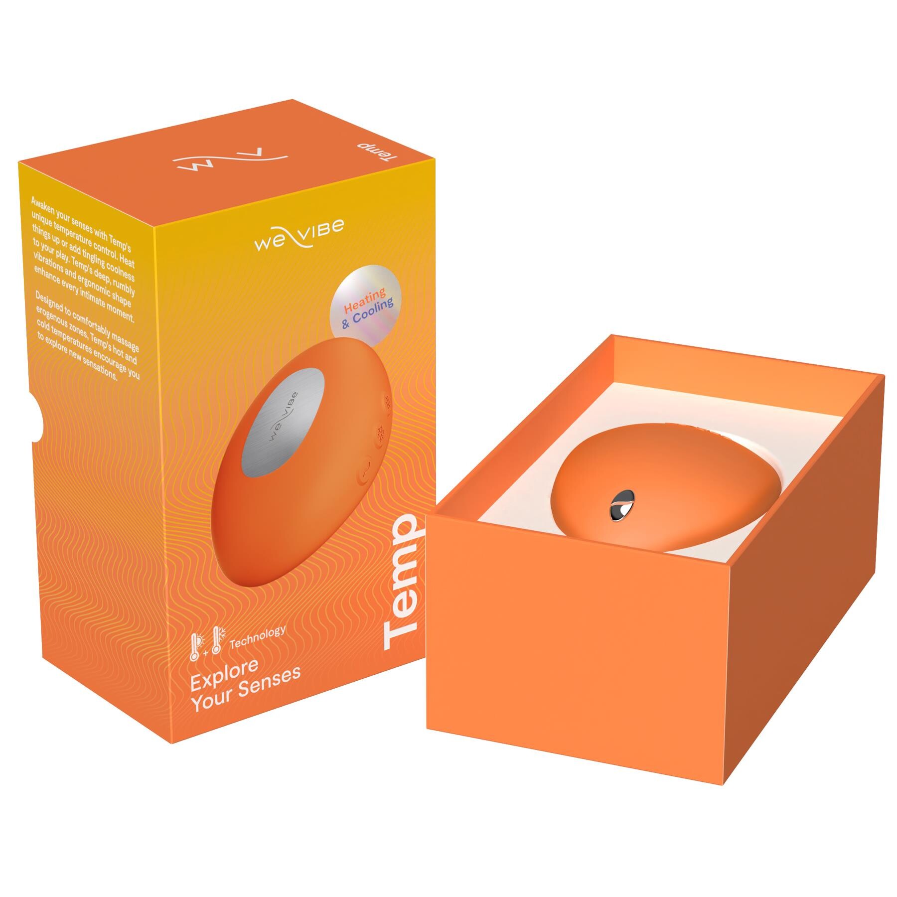 We Vibe Temp - Open Box with Product - Orange