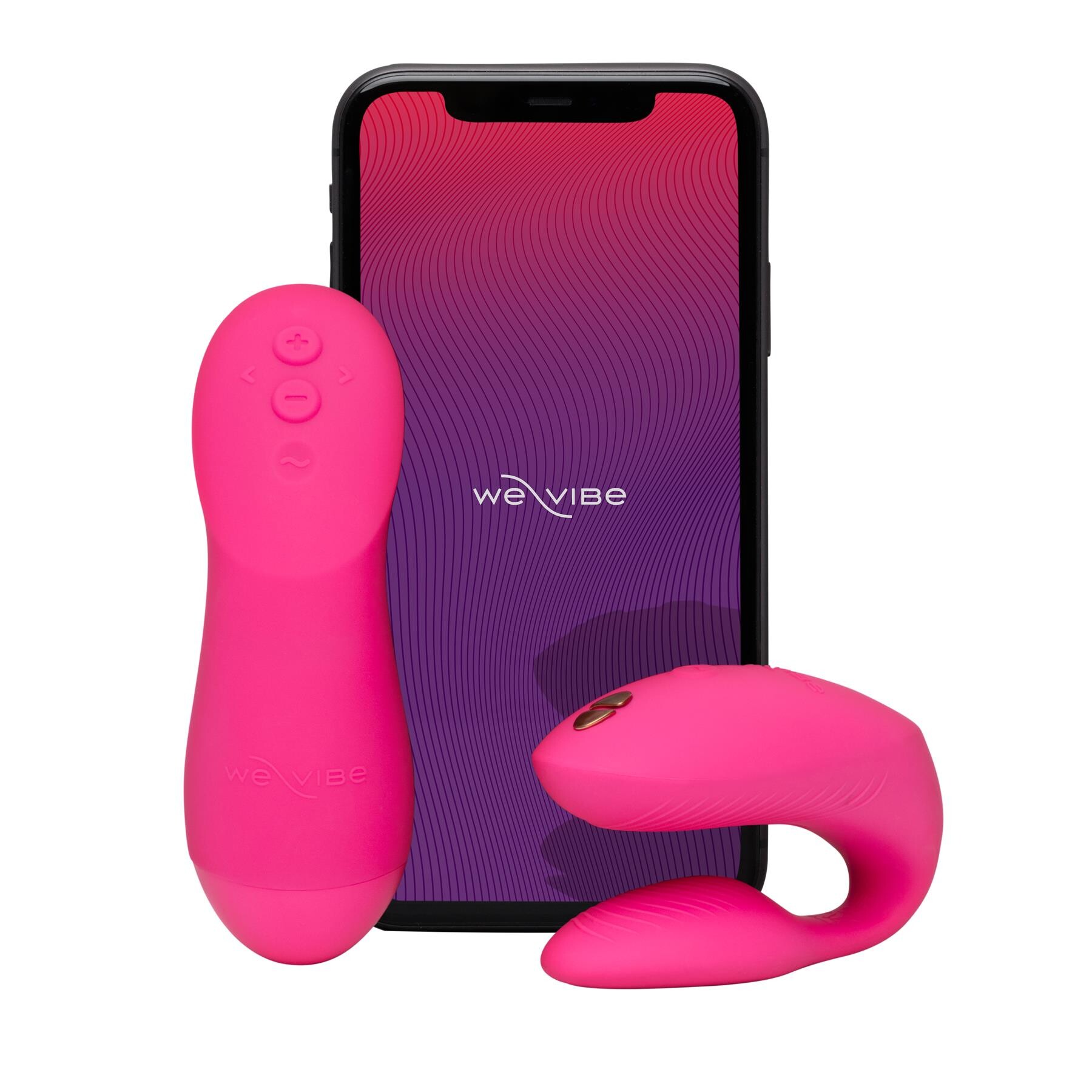 We-Vibe Chorus Pro App Enabled Couples Vibrator - Product and App - Pink
