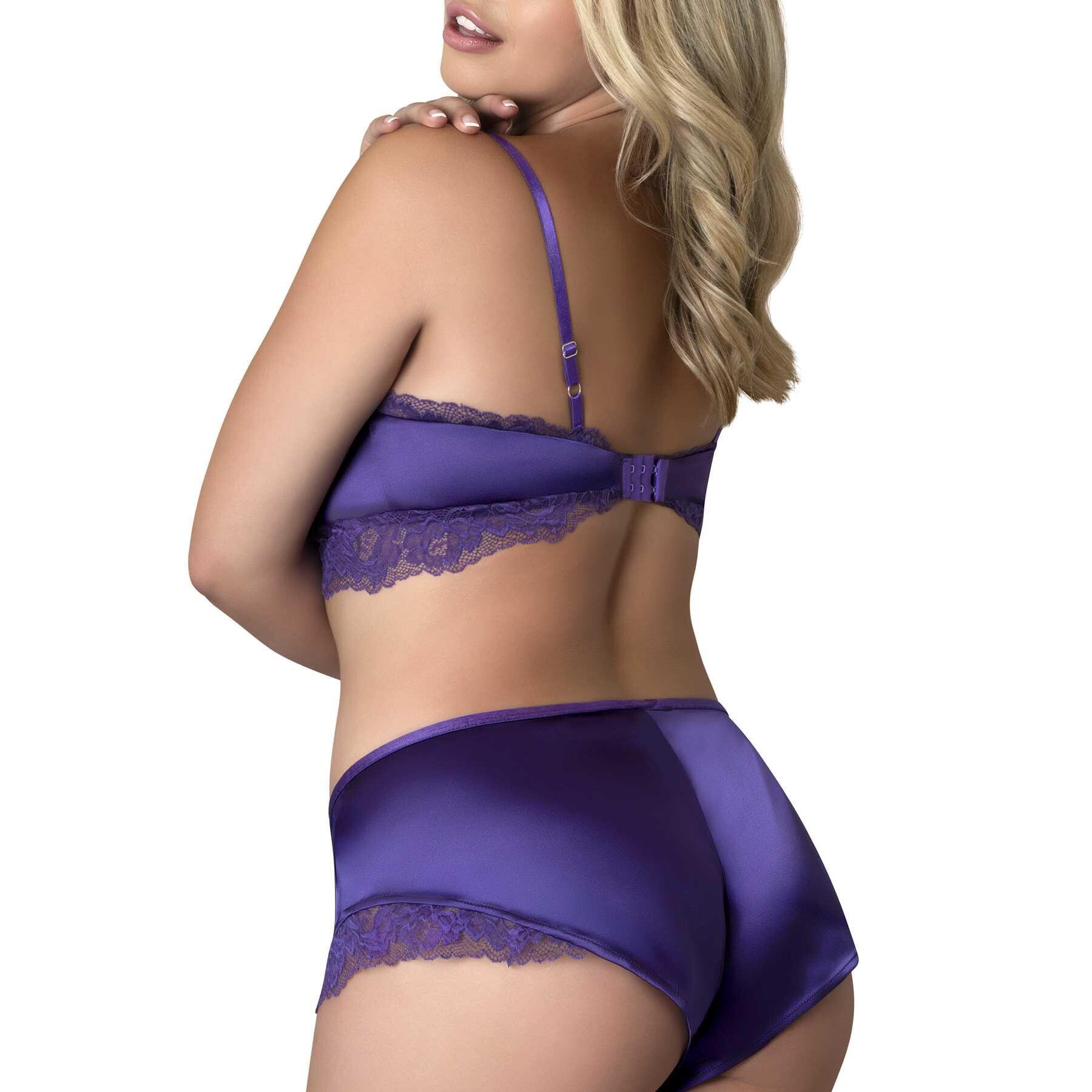 L553 Satin Petals Bralette & short Plus back