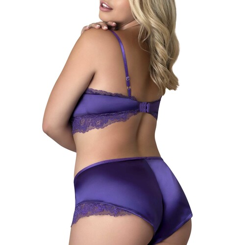L553 Satin Petals Bralette & short Plus back