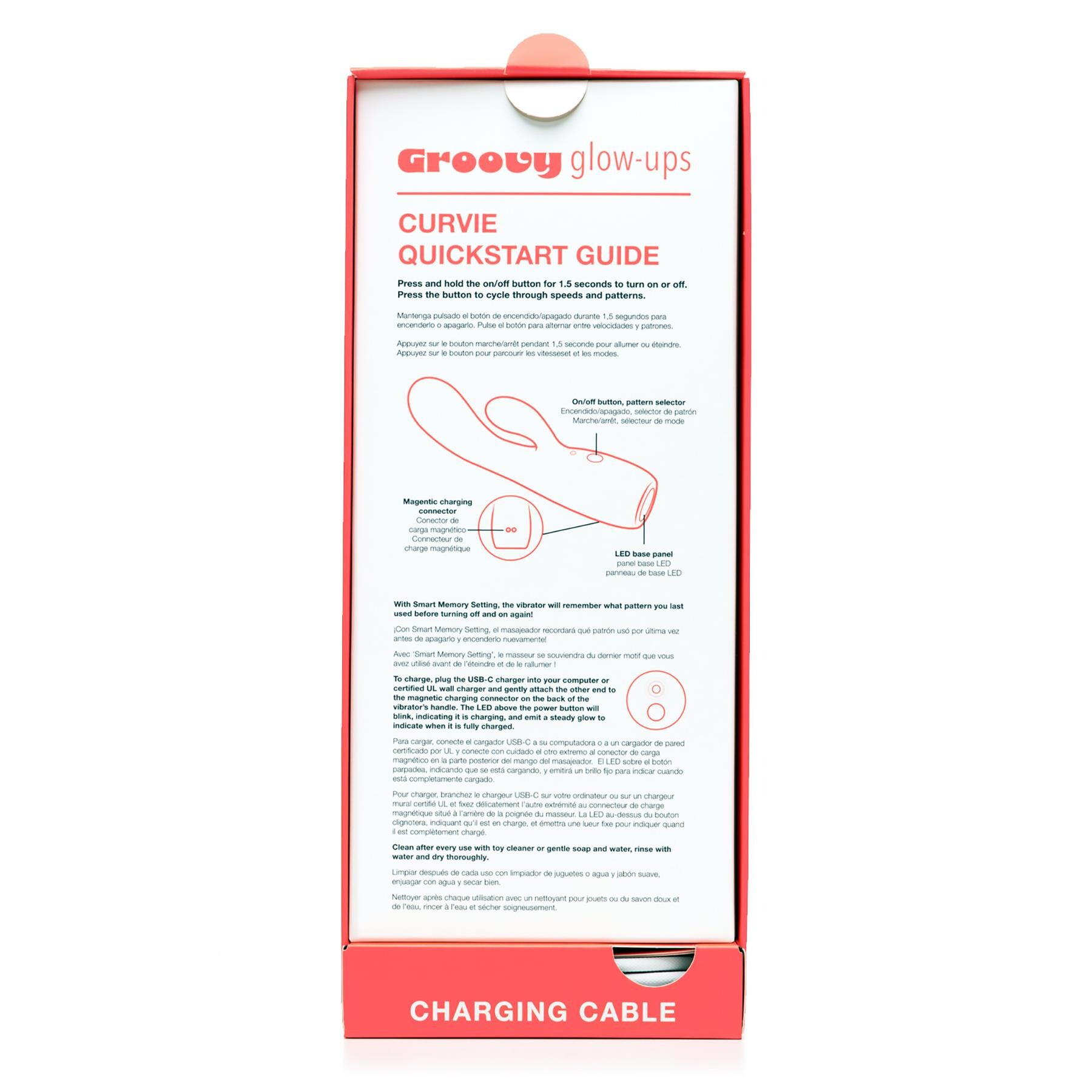 Groovy Glow Ups Curvie Dual Stimulating Vibrator - Manual Inside Box