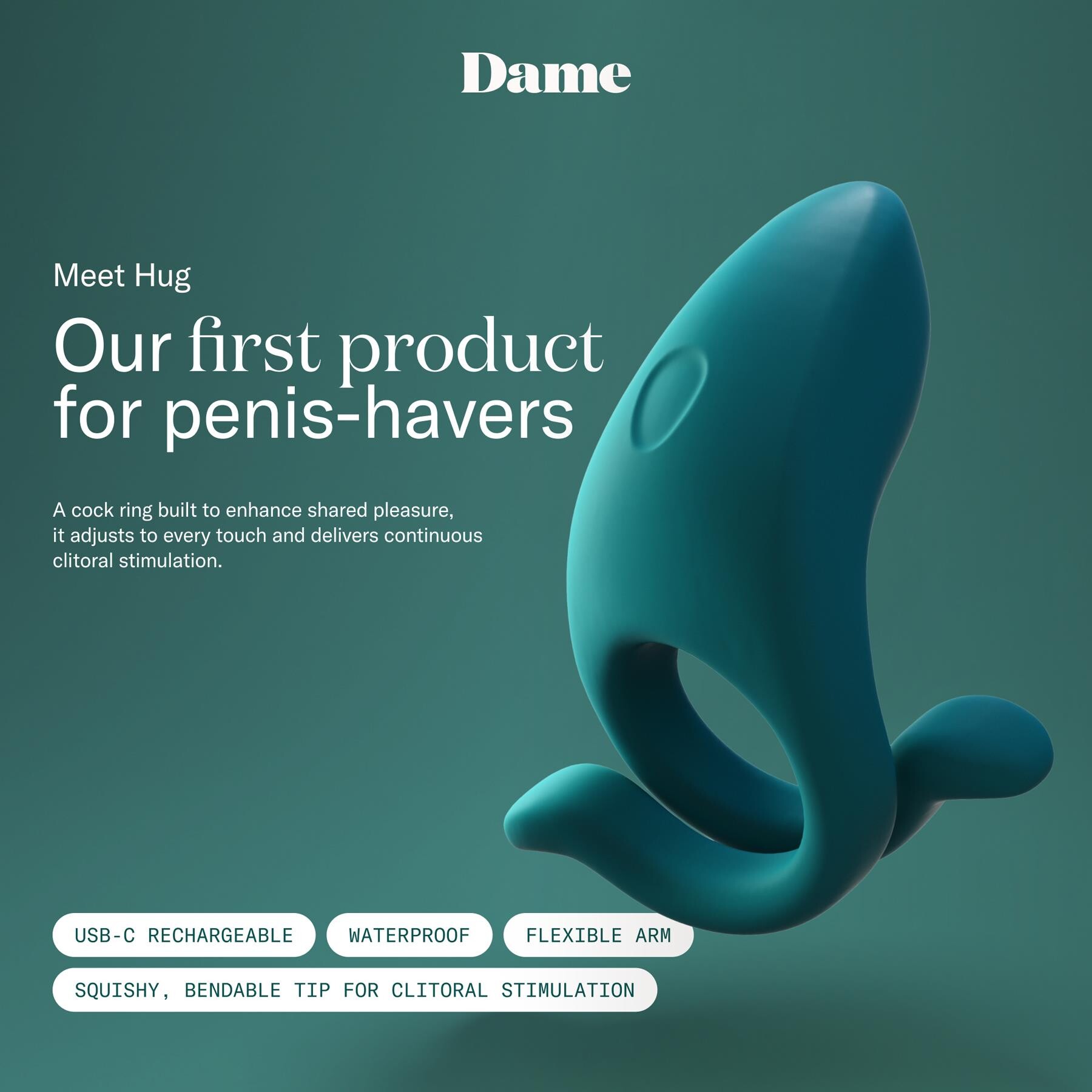 Dame Hug Vibrating Penis Enhancer features 5