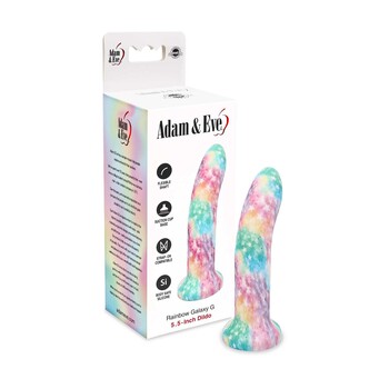 RAINBOW GALAXY DILDO 5.5 product with package