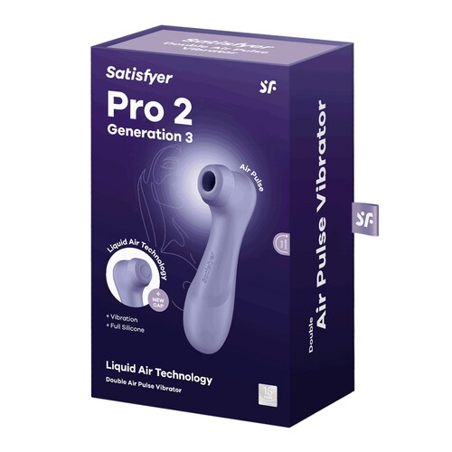 Satisfyer Pro 2 Gen 3 Liquid Air Clitoral Stimulator color lilac package