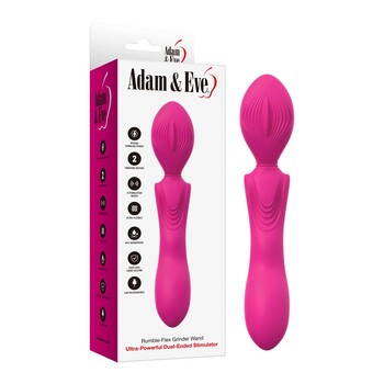 Adam & Eve Rumble Flex Grinder Wand Massager - Product and Packaging