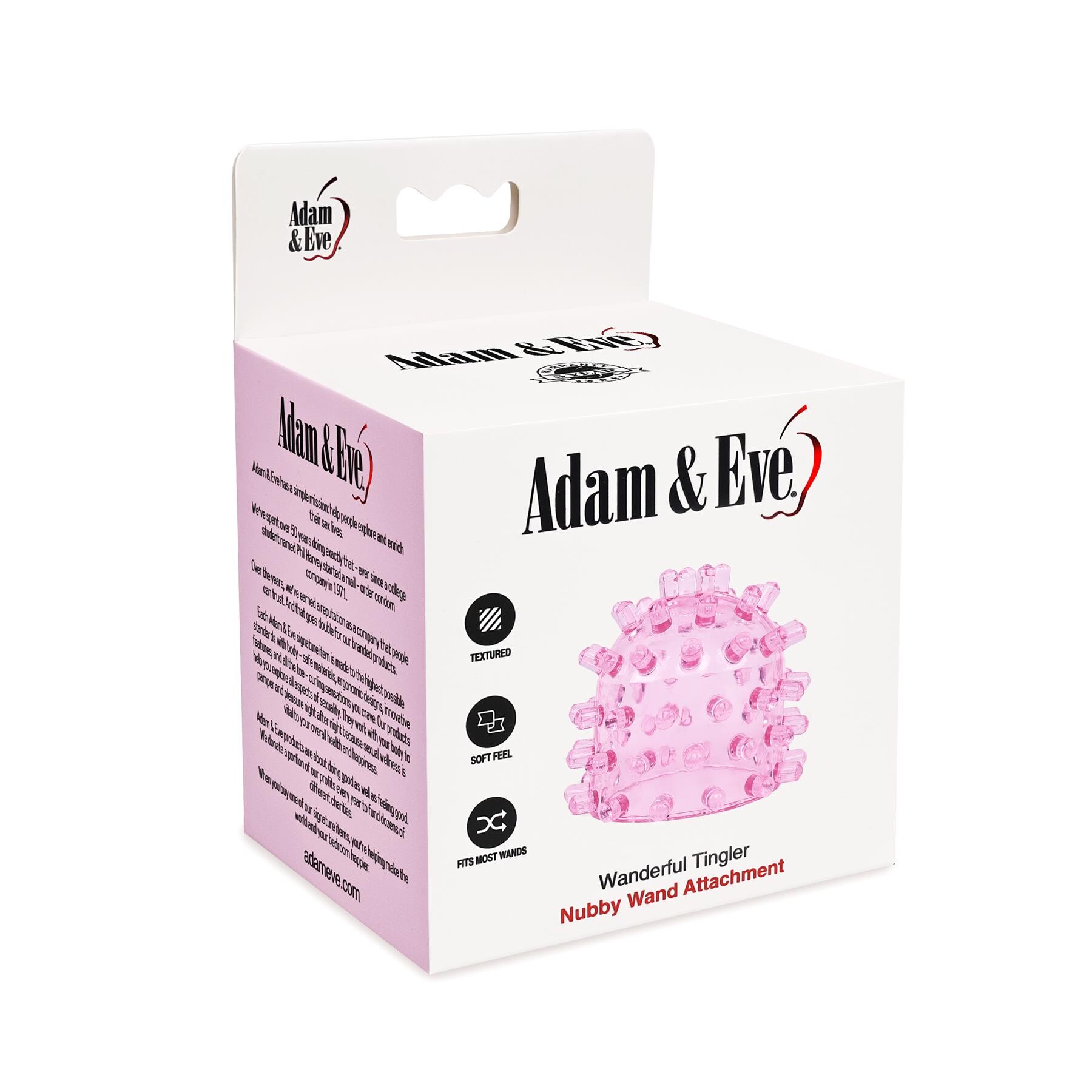 Adam & Eve Wanderful Tingler Nubby Wand Attachment - Packaging Shot - Front