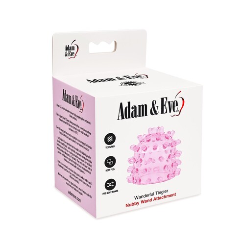 Adam & Eve Wanderful Tingler Nubby Wand Attachment - Packaging Shot - Front