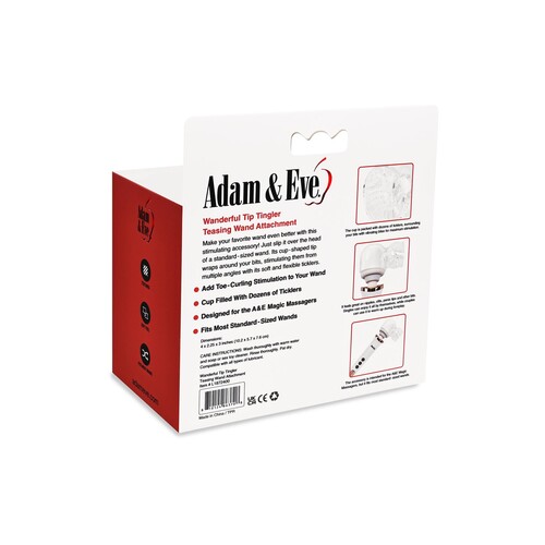 Adam & Eve Wanderful Tip Tingler Wand Attachment - Packaging Shot - Back