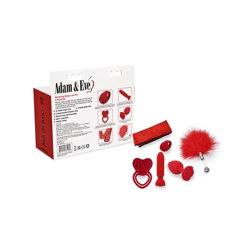ADAM & EVE RAVIAHING ROSE LUXE KIT WITH BACK OF PACKAGE