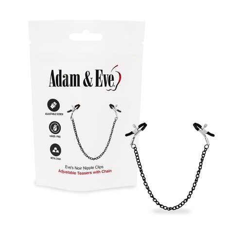 Eve's Noir Sensual Nipple Clips AND FRONT OF PACAKGE