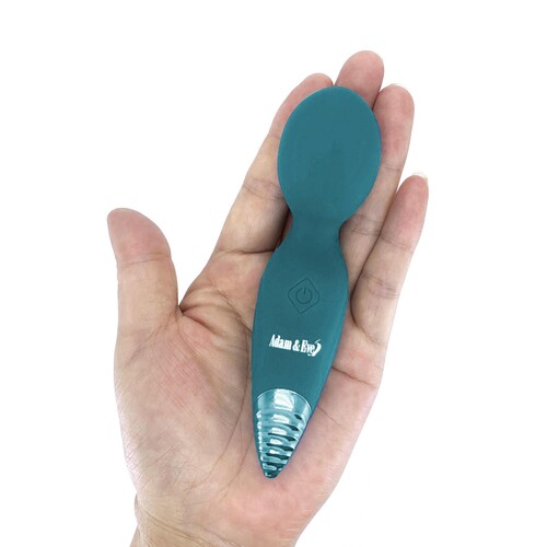 Adam & Eve Dew Drop Petite Wand Massager - Hand Shot