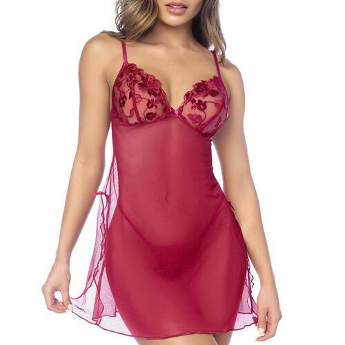 Holiday Metallic Embroidered Cups Babydoll front cropped