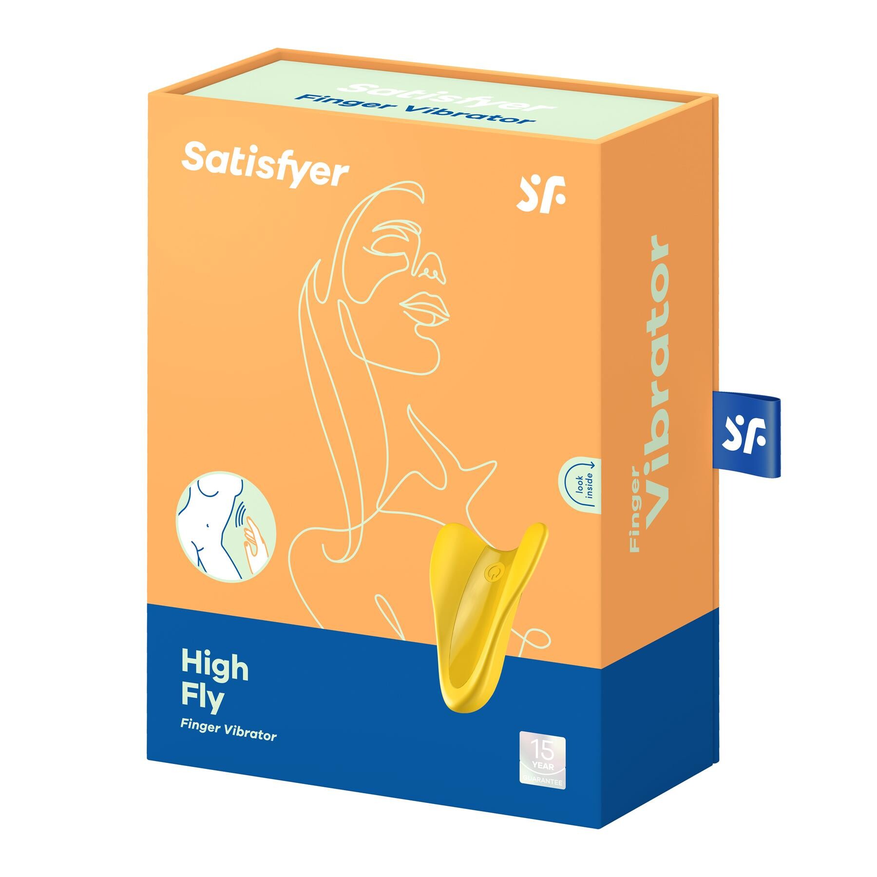 Satisfyer High Fly Finger Vibrator Color Yellow Package Shot