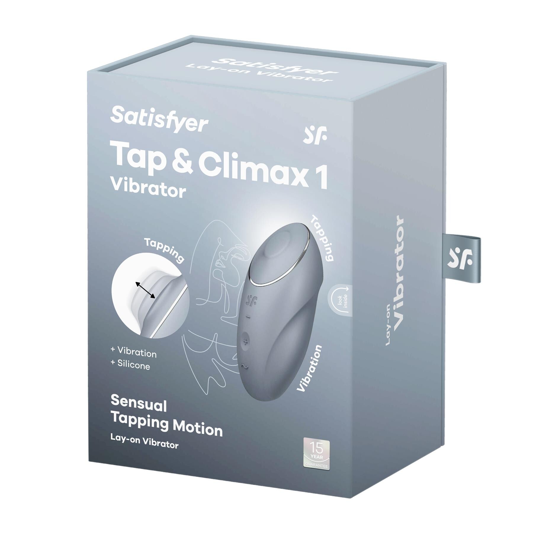 Satisfyer Tap & Climax 1 Clitoral Stimulator - Package Shot color blue