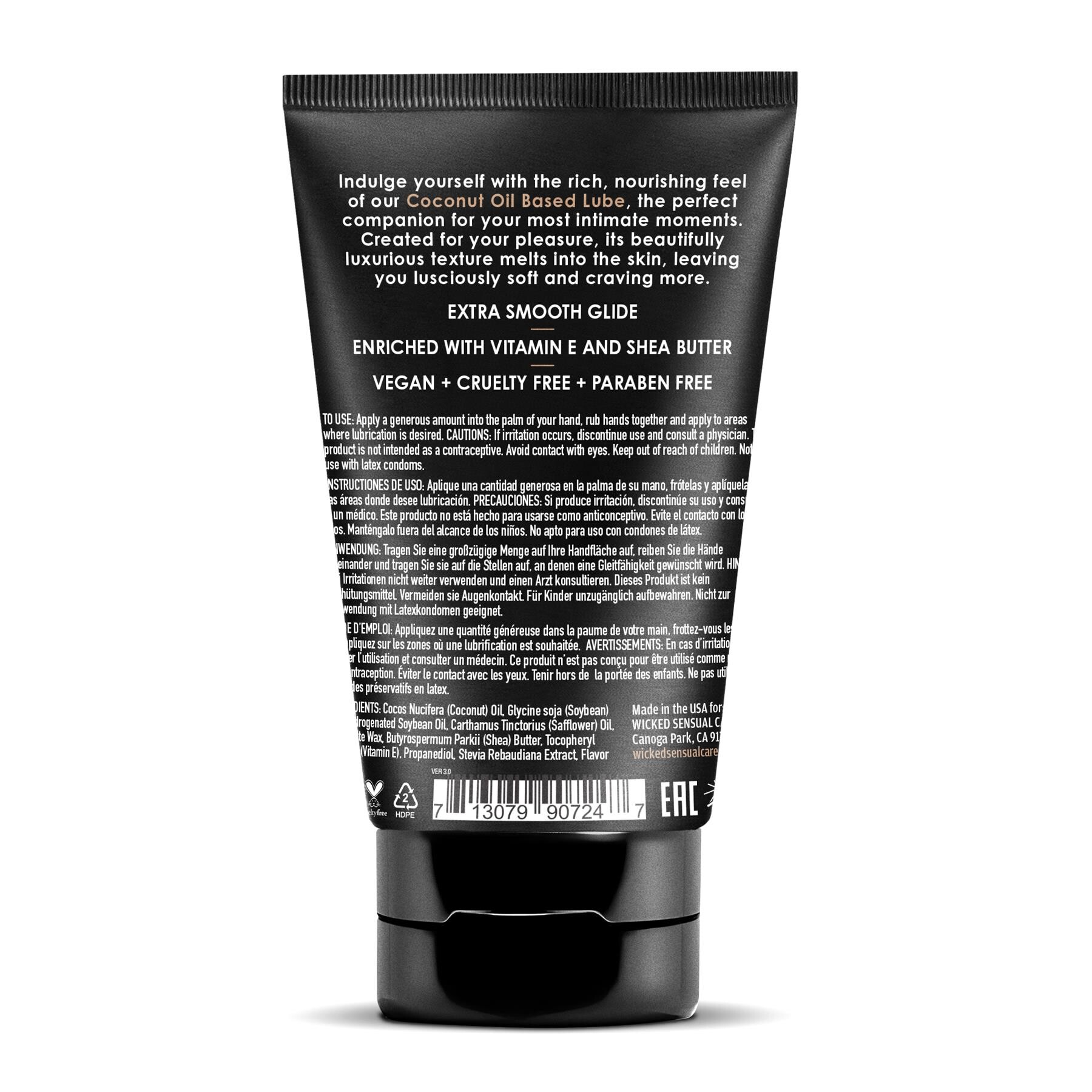 coconut oil based intimate  lubricant  back