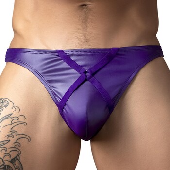 Eggplant Crossover Thong front