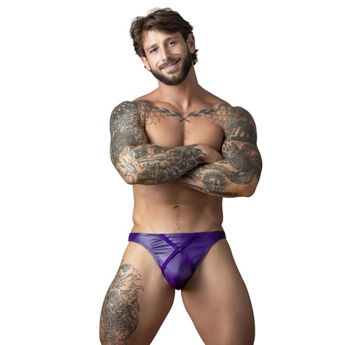 Eggplant Crossover Thong front