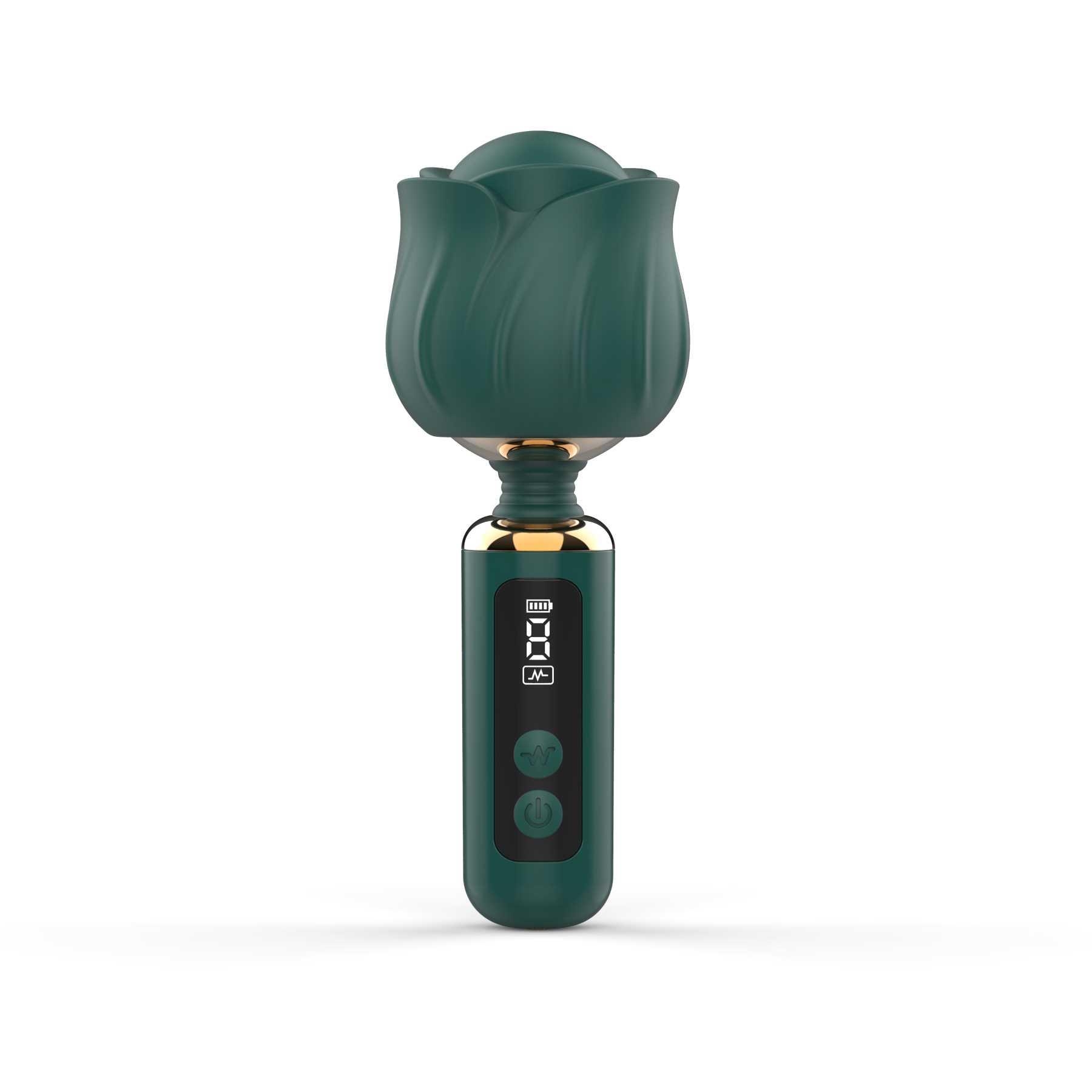 Adam & Eve The Royal Rose Digital Mini Wand - Product Shot - Emerald