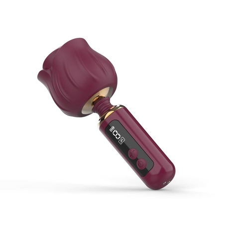 Adam & Eve The Royal Rose Digital Mini Wand - Product Shot - Garnet