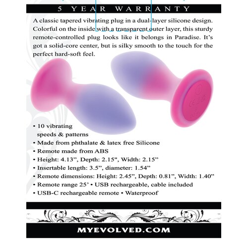 Paradise Anal Vibrator With Remote features