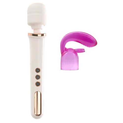 Adam & Eve Magic Massager Rechargeable Rose Gold Edition With Magic Rabbit Attachment