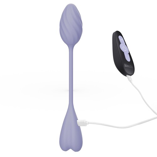 Adam & Eve Spiral Love Egg With Remote - Showing Charging Cables