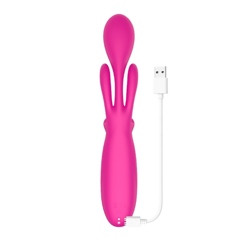 Adam & Eve The Hyper Wave Multifunction Stimulator - Product Shot With Charging Cable