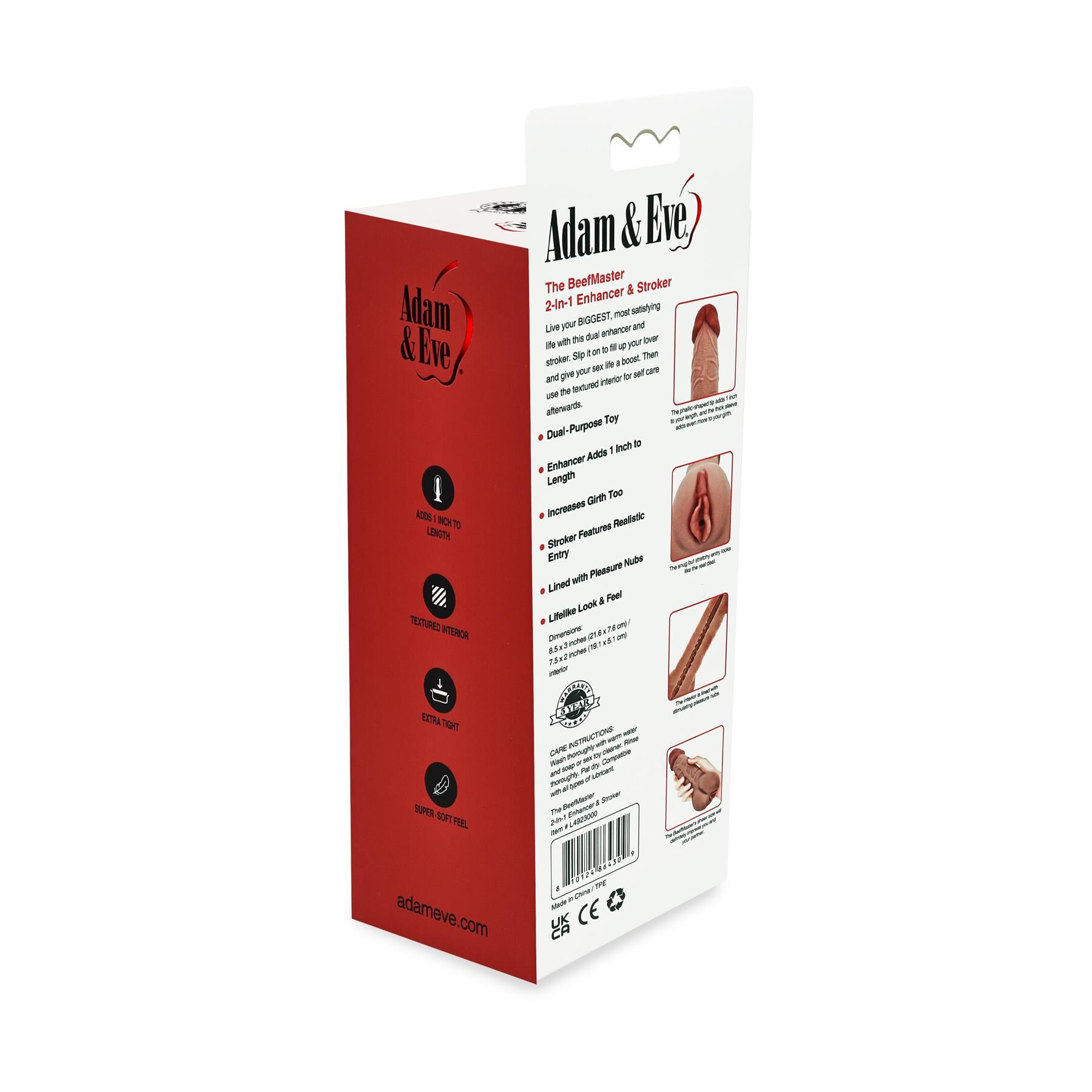 ADAM & EVE THE BEEFMASTER - PACKAGING - BACK