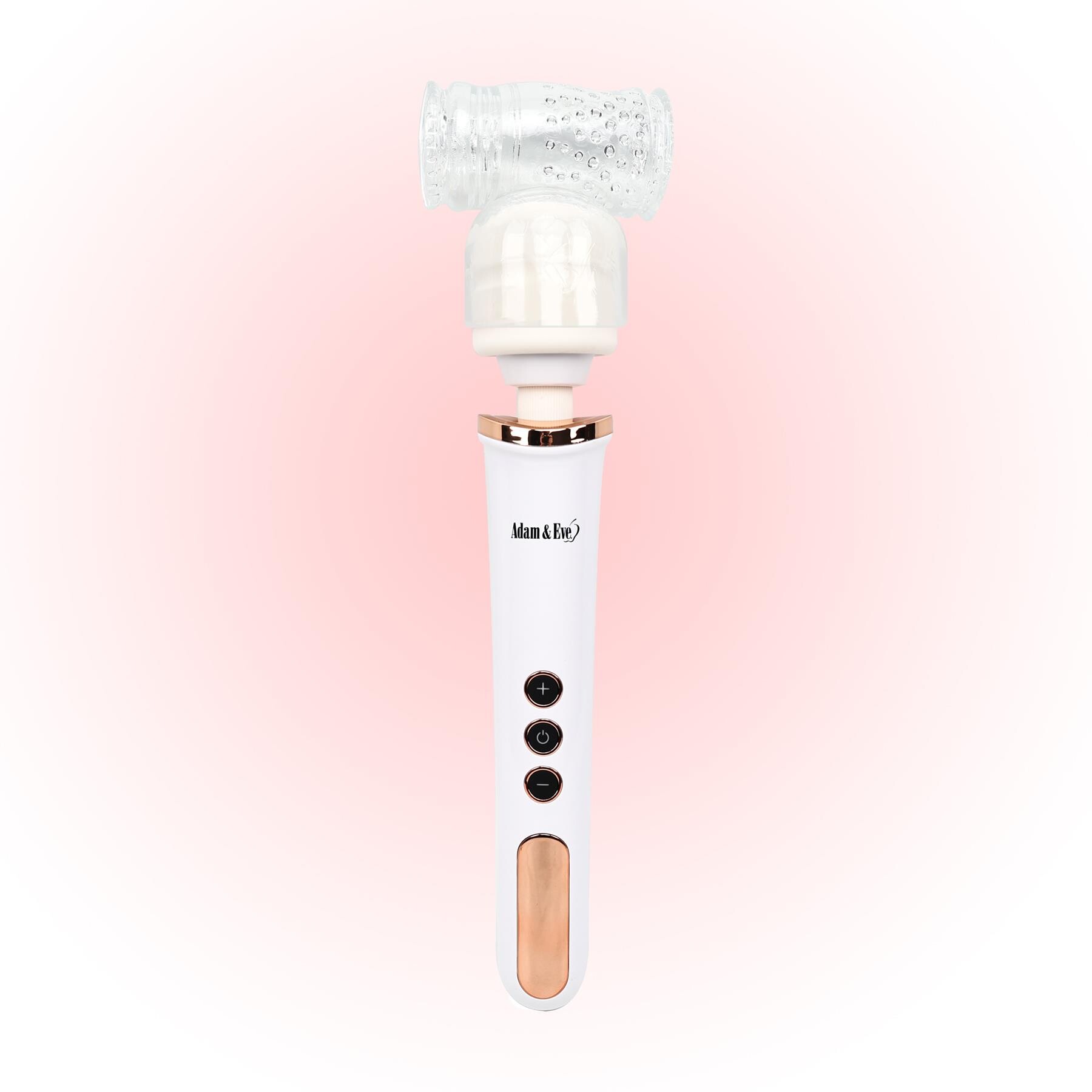 Adam & Eve Magic Massager Rechargeable Rose Gold Edition With Turbo Stroker Attachment view 2